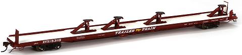 Trailer Train F89F 89' Flat Car, Oxide