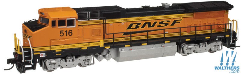BNSF Railway (H3, orange, black,
yellow) GE Dash 8-40BW w/Standard Cab Roof