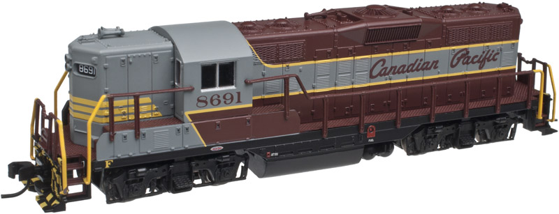 Canadian Pacific #8652 (maroon, gray,
Script Lettering) EMD GP9 w/Dynamic Brakes