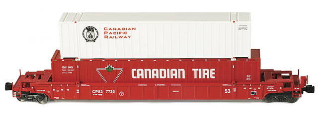 CP 53' Well Car w two Containers