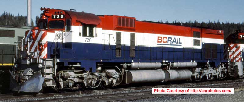 BC Rail - R-W-B non -Hockey Stick, recessed nose
