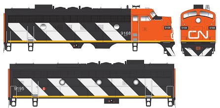 Canadian National F7A & B Set - Striped