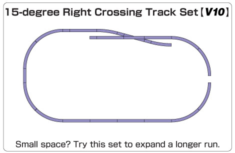 V10 15 Degree crossing Right Set - <Font