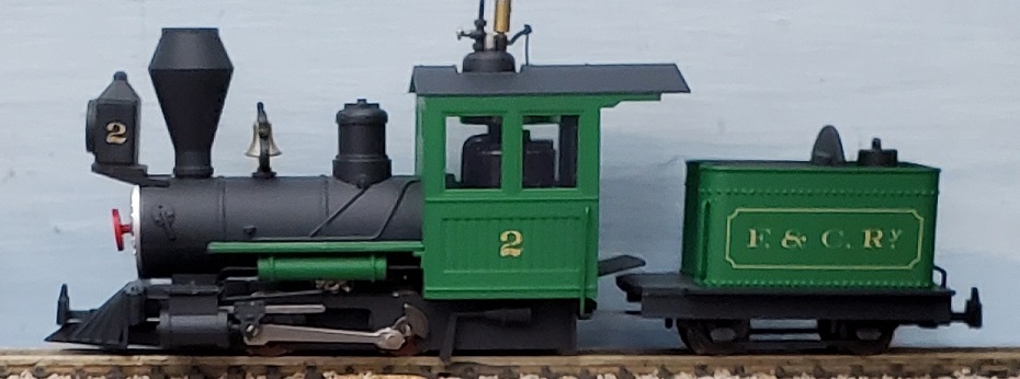 Fiddletown & Copperopolis Green Locomotive,
lettered, inspired by the Comic Fiddletown & Copperopolis by Carl Fallberg