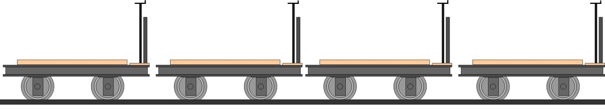 Single Short Flat Car with Brake