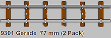 Short straight track 77mm long (2 per pack)