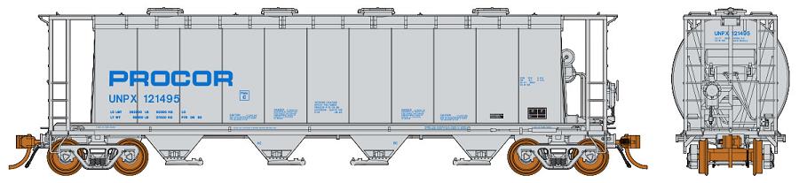 Procor (UNPX) light grey repaint w/blue logo