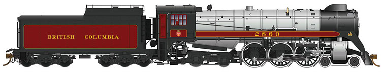Royal Hudson H1e with Oil Tender,
Buckeye Trucks, Bathtub Stack and Booster - British Columbia - DC