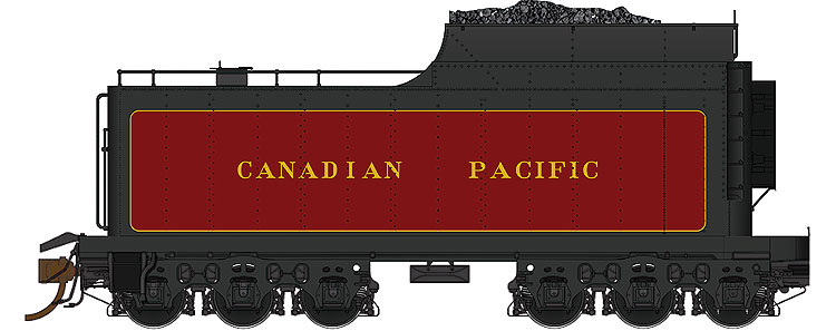 CPR 12,000 Gallon coal tender with
Commonwealth Trucks with wiring harness (DCC ready)