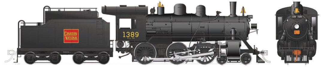 CNR H-6-d - Straight Wafer, Steel cab,
Power Reverser, Front-mounted bell, Vertical pilot,
Oil tender, Small headlight