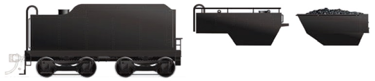 CNR H-6-style Tender, All three tender
styles (Coal, Extended Coal & Oil) can be made from this painted, unlettered model.