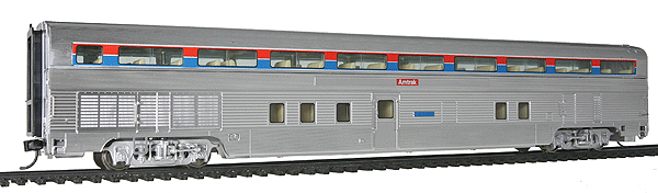 85' Budd Hi-Level 68-Seat Step
Down Coach. Amtrak Phase 1 (Rear car)(Lighted)