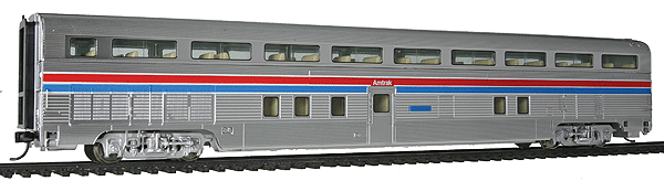 85' Budd Hi-Level 68-Seat Step
Down Coach. Amtrak Phase 2 (Rear car)(Lighted)