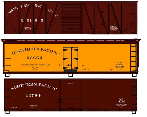 3-Pack of Northern Pacific 40' Cars