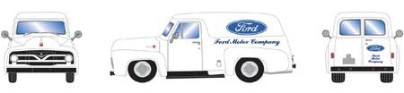  1955 Ford F-100 Panel truck. White with
 