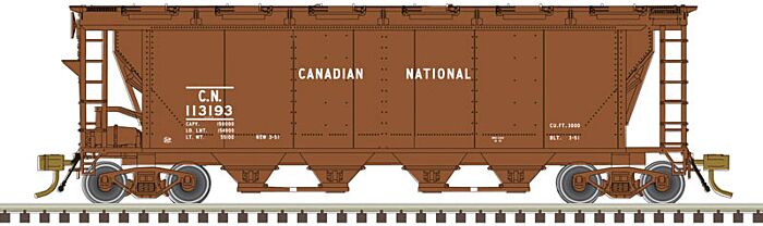  Slab-Side Covered Hopper - Canadian
National (12-Hatch, As-Delivered; red, white)

 