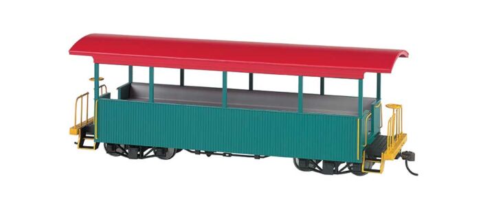  Open Observation Car, Green w red roof 