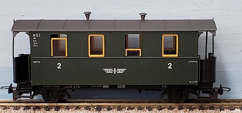 H0e Four-Wheel 2nd Class Coach M-D 3 SWEG