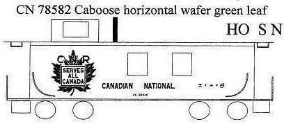  CNR Caboose - Horizontal Wafer, Green Leaf

 