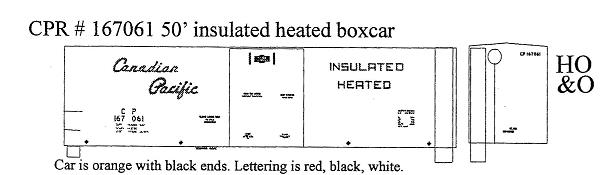  CPR Insulated/heated, orange box car
 