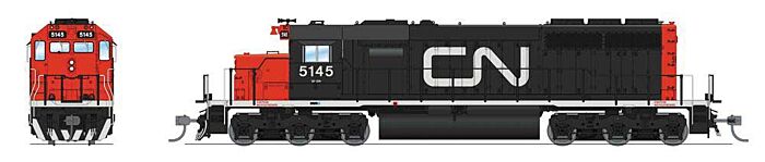  EMD SD40 Low Nose - Sound and DCC -
Canadian National #5145 (black, red, white, Large Noodle Logo)
 