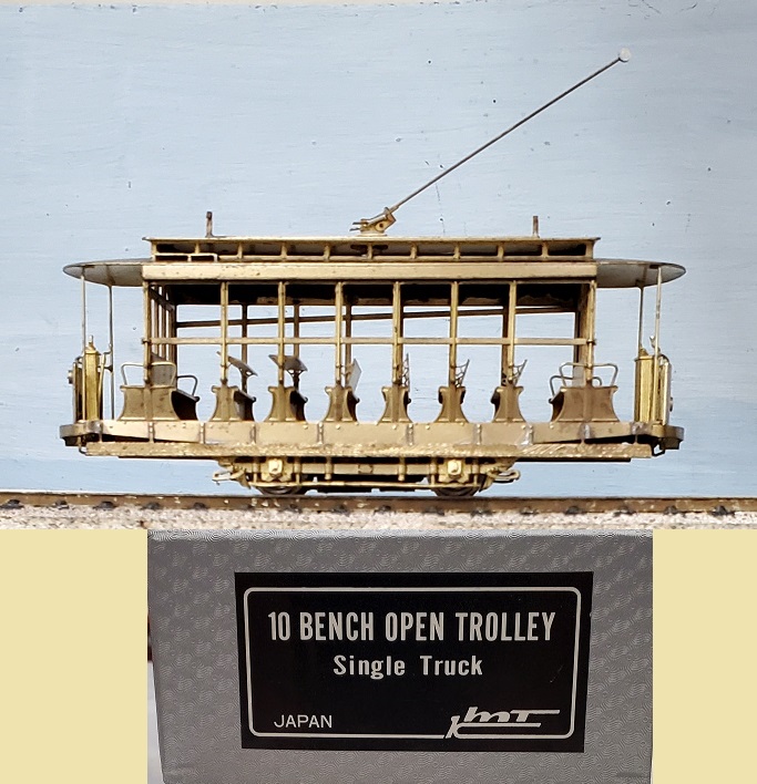 Undecorated - 10 bench Open Trolley. Single Truck
