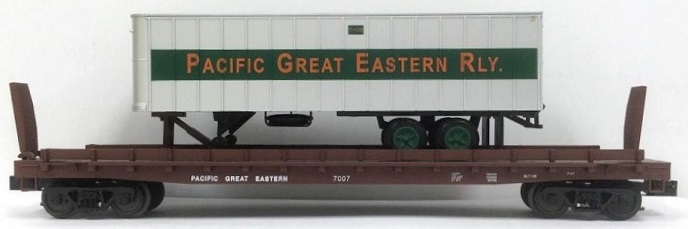 PGE Flat car with PGE Trailer 