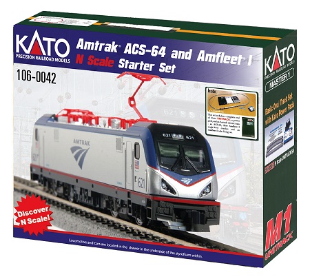 M1 Basic Oval w/ Kato Power Pack and
Amtrak ACS-64 Locomotive and cars