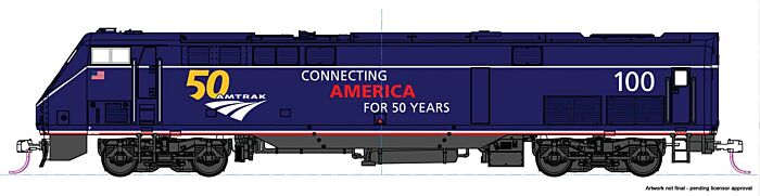  Amtrak Midnight Blue with 50th Anniversary
 