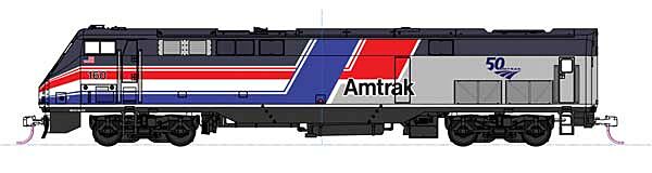  Amtrak Dash 8 Phase III with 50th Anniversary

 