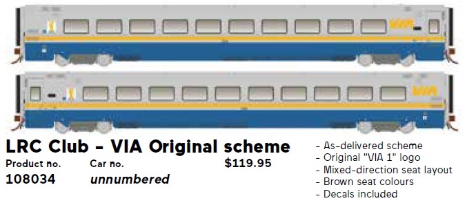 LRC VIA 1 Car: VIA Original Scheme - No #
