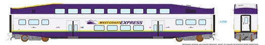 HO BiLevel Commuter Car - WCE Coach:
Unnumbered. Price includes Rapido Product Surcharge.