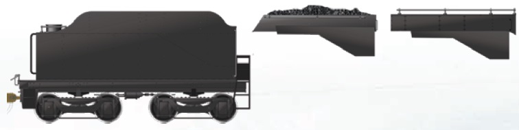  CPR D10-style Tender, Both tender
styles (Coal and Oil) can be made from this model.
 