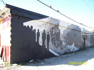 Left end of the new mural on the back of the
store. 