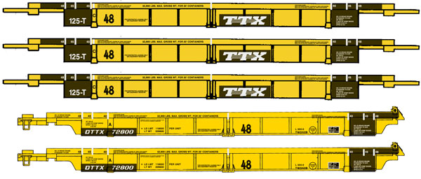   TTX - Five Car Set - (yellow, black,
 