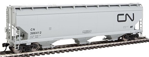 60' NSC 5150 3-Bay Covered Hopper -
Canadian National (gray, black; Noodle Logo)