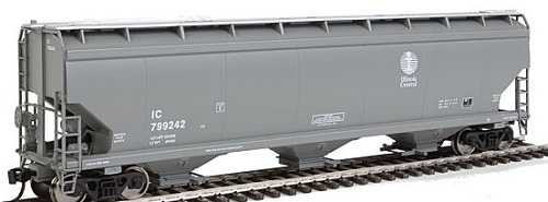  60' NSC 5150 3-Bay Covered Hopper -
Illinois Central (Dark Gray, white; Yellow Conspicuity Marks)
 