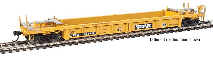  Thrall Rebuilt 40' Well Car - Trailer-Train
DTTX (yellow, black; Black & White Logo, White Stripes)

 