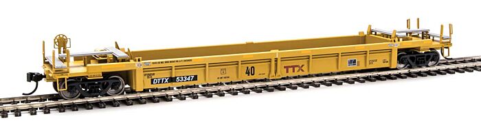  Thrall Rebuilt 40' Well Car - Trailer-Train
DTTX (yellow, black; Large Maroon Logo)

 