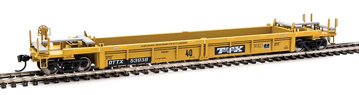  Thrall Rebuilt 40' Well Car - Trailer-Train
DTTX (yellow, black; black & white logo, yellow stripes)

 
