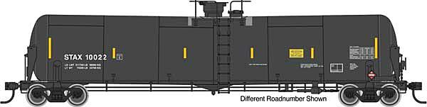  55' Trinity Modified 30,145-Gallon Tank
Car - Ready to Run - Stauffer Chemical Co. (black, white, yellow conspicuity marks)
 
