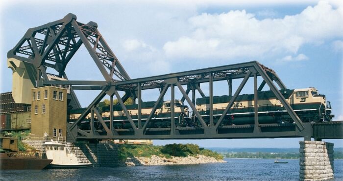  Operating Single-Track Railroad Bascule Bridge - Kit 