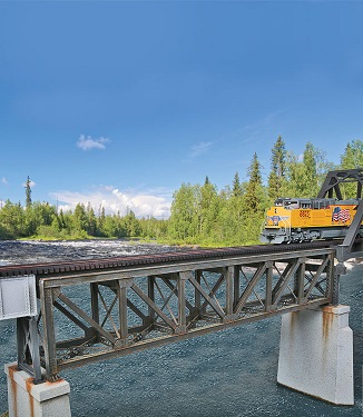  109' Single-Track Pratt Deck Truss Railroad Bridge - Kit  